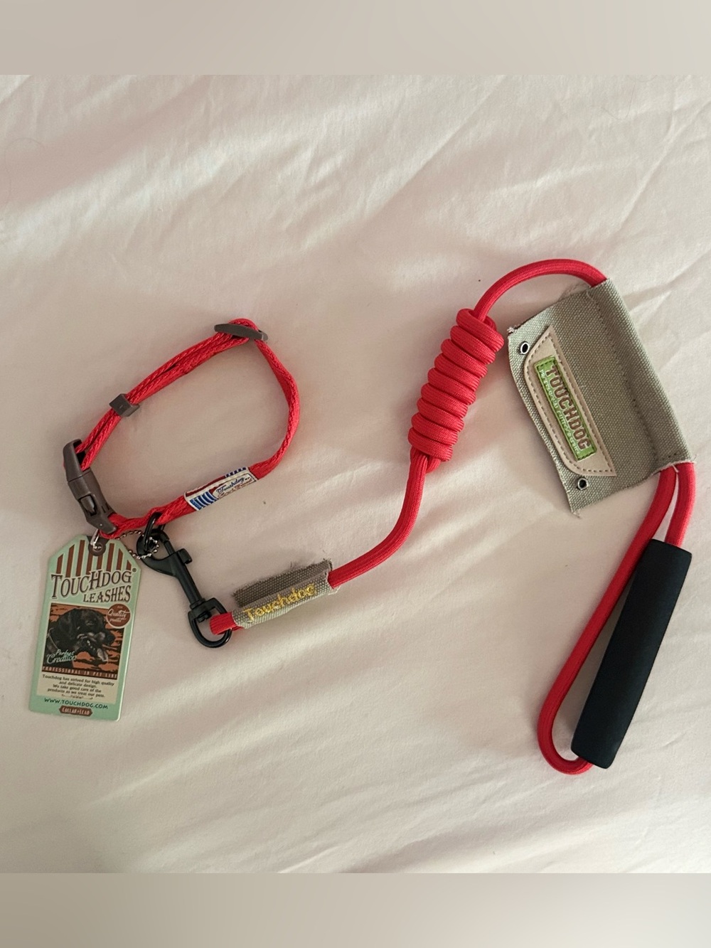 Touchdog Red 4Ft Dog Leash and Matching Collar Set for Medium Dogs